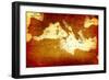 Old Mediterranean Map-goliath-Framed Art Print