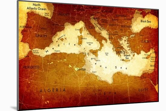 Old Mediterranean Map-goliath-Mounted Art Print