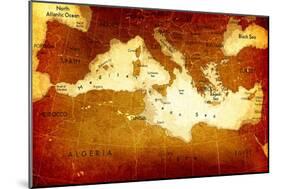 Old Mediterranean Map-goliath-Mounted Art Print
