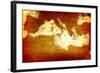 Old Mediterranean Map-goliath-Framed Art Print