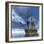 Old Meduse Frigate of the French Navy Navigating the Ocean by Day-Stocktrek Images-Framed Art Print