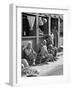 Old Men and Boys Outside a Cafe, Bhaktapur, Kathmandu Valley, Nepal-Don Smith-Framed Photographic Print