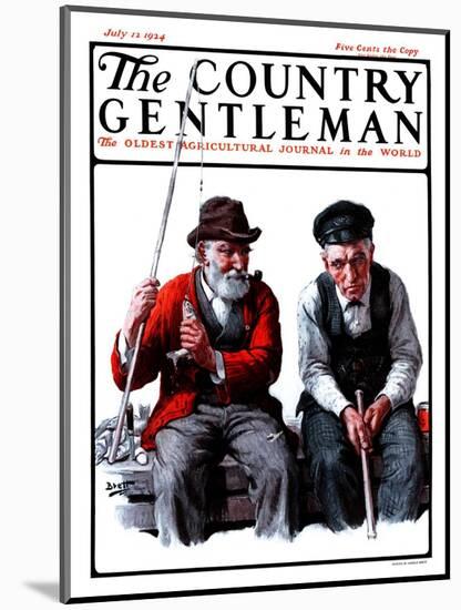 "Old Men Fishing," Country Gentleman Cover, July 12, 1924-Harold Brett-Mounted Giclee Print