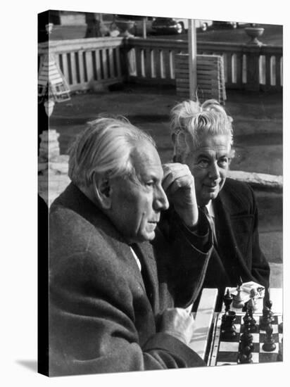 Old Men Playing Chess-null-Stretched Canvas