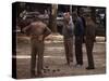 Old Men Playing Petanque, Nimes, Gard, Provence, France-John Miller-Stretched Canvas