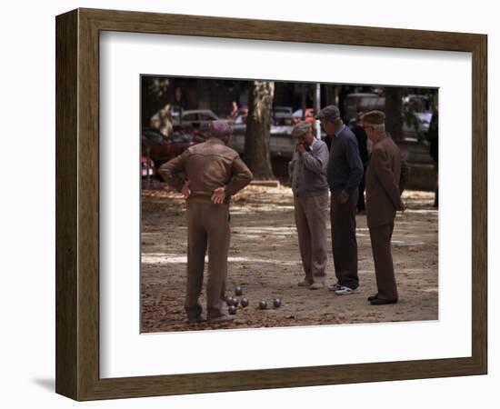 Old Men Playing Petanque, Nimes, Gard, Provence, France-John Miller-Framed Photographic Print