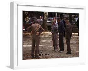 Old Men Playing Petanque, Nimes, Gard, Provence, France-John Miller-Framed Photographic Print