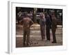 Old Men Playing Petanque, Nimes, Gard, Provence, France-John Miller-Framed Photographic Print