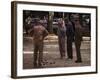 Old Men Playing Petanque, Nimes, Gard, Provence, France-John Miller-Framed Photographic Print