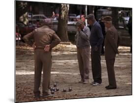 Old Men Playing Petanque, Nimes, Gard, Provence, France-John Miller-Mounted Photographic Print