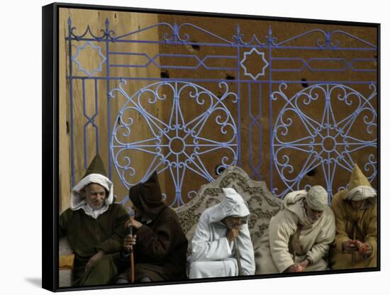 Old Men Talking, Morocco-Pietro Simonetti-Framed Stretched Canvas