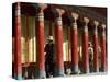 Old Men Turning Prayer Wheels, Tagong Temple, Tagong, Sichuan, China-Porteous Rod-Stretched Canvas