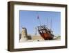 Old Merchant Ship in Front of Dubai Museum, Deira, Dubai, United Arab Emirates-Axel Schmies-Framed Photographic Print