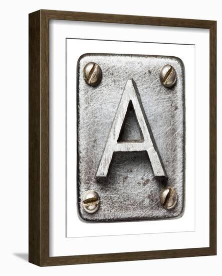 Old Metal Alphabet Letter A-donatas1205-Framed Art Print