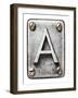 Old Metal Alphabet Letter A-donatas1205-Framed Art Print