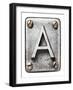 Old Metal Alphabet Letter A-donatas1205-Framed Art Print