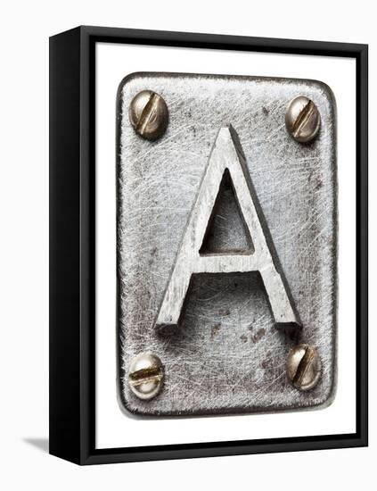 Old Metal Alphabet Letter A-donatas1205-Framed Stretched Canvas