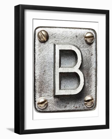 Old Metal Alphabet Letter B-donatas1205-Framed Art Print