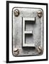 Old Metal Alphabet Letter E-donatas1205-Framed Art Print