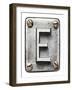 Old Metal Alphabet Letter E-donatas1205-Framed Art Print