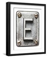 Old Metal Alphabet Letter E-donatas1205-Framed Art Print