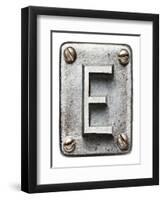 Old Metal Alphabet Letter E-donatas1205-Framed Art Print