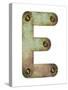 Old Metal Alphabet Letter E-donatas1205-Stretched Canvas