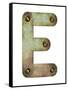 Old Metal Alphabet Letter E-donatas1205-Framed Stretched Canvas