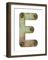 Old Metal Alphabet Letter E-donatas1205-Framed Art Print