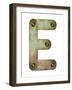 Old Metal Alphabet Letter E-donatas1205-Framed Art Print