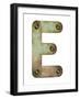 Old Metal Alphabet Letter E-donatas1205-Framed Art Print