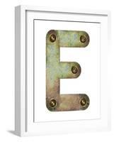 Old Metal Alphabet Letter E-donatas1205-Framed Art Print