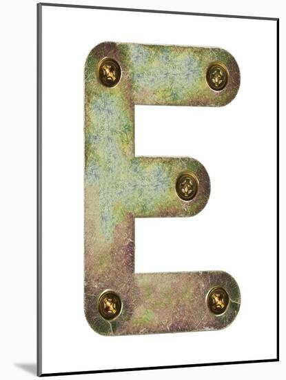 Old Metal Alphabet Letter E-donatas1205-Mounted Art Print