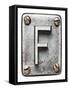 Old Metal Alphabet Letter F-donatas1205-Framed Stretched Canvas