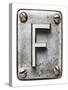 Old Metal Alphabet Letter F-donatas1205-Stretched Canvas