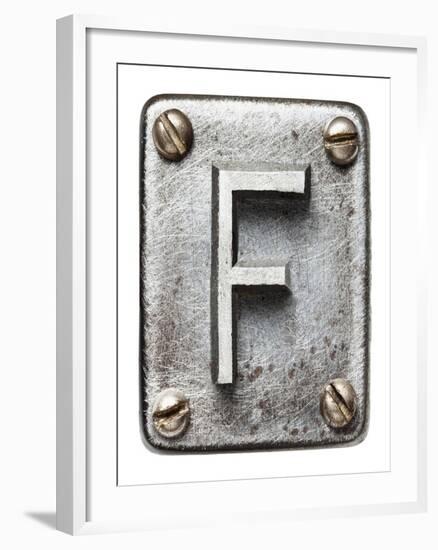 Old Metal Alphabet Letter F-donatas1205-Framed Art Print