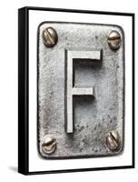 Old Metal Alphabet Letter F-donatas1205-Framed Stretched Canvas