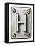 Old Metal Alphabet Letter H-donatas1205-Framed Stretched Canvas