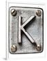 Old Metal Alphabet Letter K-donatas1205-Framed Art Print