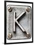 Old Metal Alphabet Letter K-donatas1205-Framed Art Print