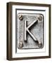 Old Metal Alphabet Letter K-donatas1205-Framed Art Print