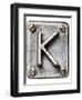 Old Metal Alphabet Letter K-donatas1205-Framed Art Print