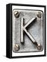 Old Metal Alphabet Letter K-donatas1205-Framed Stretched Canvas