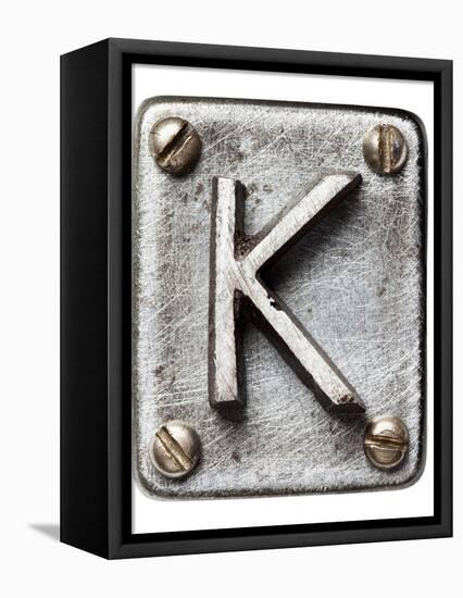 Old Metal Alphabet Letter K-donatas1205-Framed Stretched Canvas