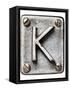 Old Metal Alphabet Letter K-donatas1205-Framed Stretched Canvas