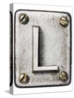 Old Metal Alphabet Letter L-donatas1205-Stretched Canvas