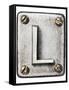 Old Metal Alphabet Letter L-donatas1205-Framed Stretched Canvas