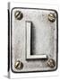Old Metal Alphabet Letter L-donatas1205-Stretched Canvas