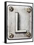 Old Metal Alphabet Letter L-donatas1205-Framed Stretched Canvas