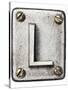 Old Metal Alphabet Letter L-donatas1205-Stretched Canvas